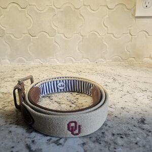Oklahoma Sooners belt size 40 Peter Millar Like New worn once